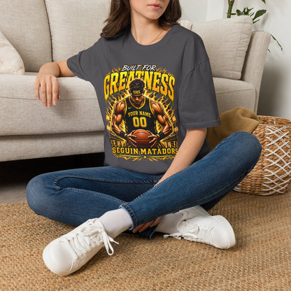 Custom Seguin Matador Basketball Player Tee | Personalized Name & Jersey Number