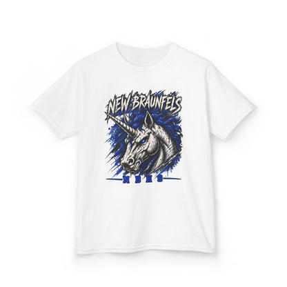 New Braunfels Unicorn Kids T‑Shirt — Blue Graphic Tee for Children