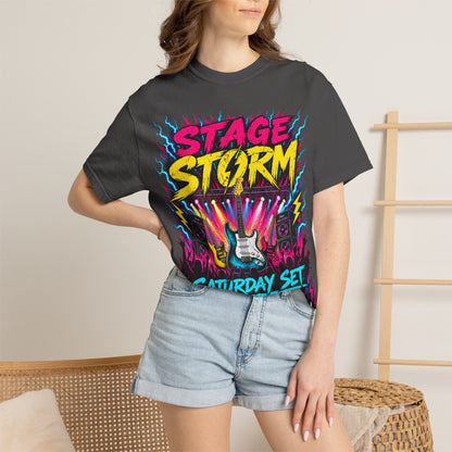 Stage Storm Rock Band T-Shirt — "Stage Storm" Guitar Concert Graphic Tee