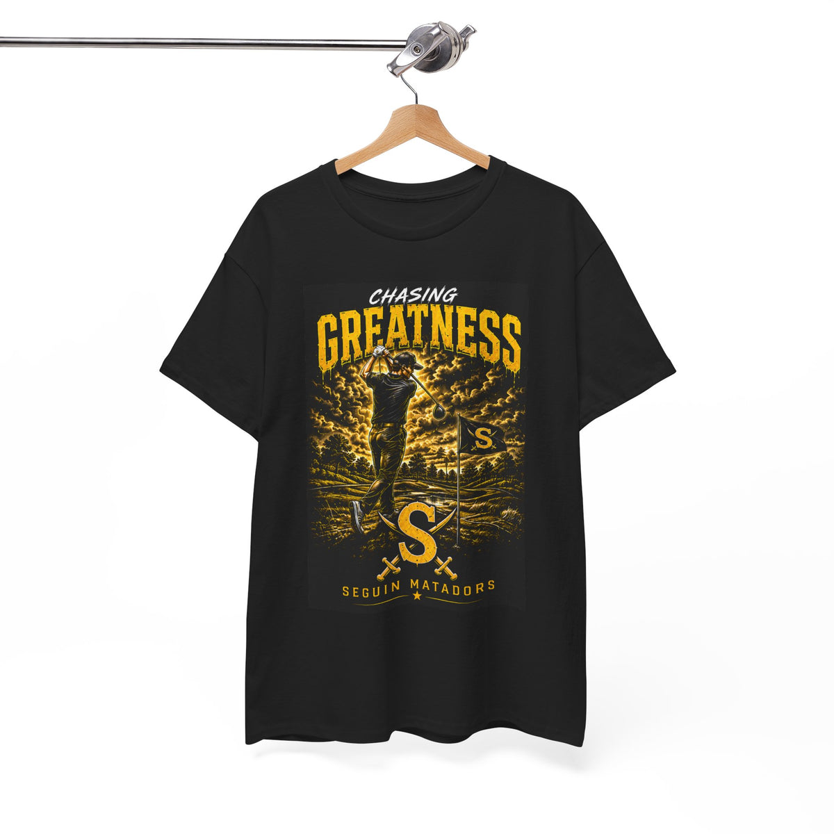 Chasing Greatness Tee — Seguin Matadors Baseball Graphic Shirt