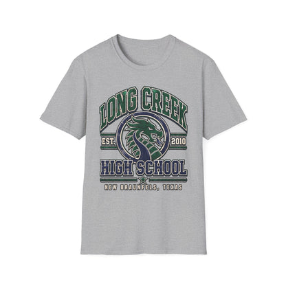 Long Creek High School Mascot T-Shirt — School Spirit Dragon Tee (Established 2010)