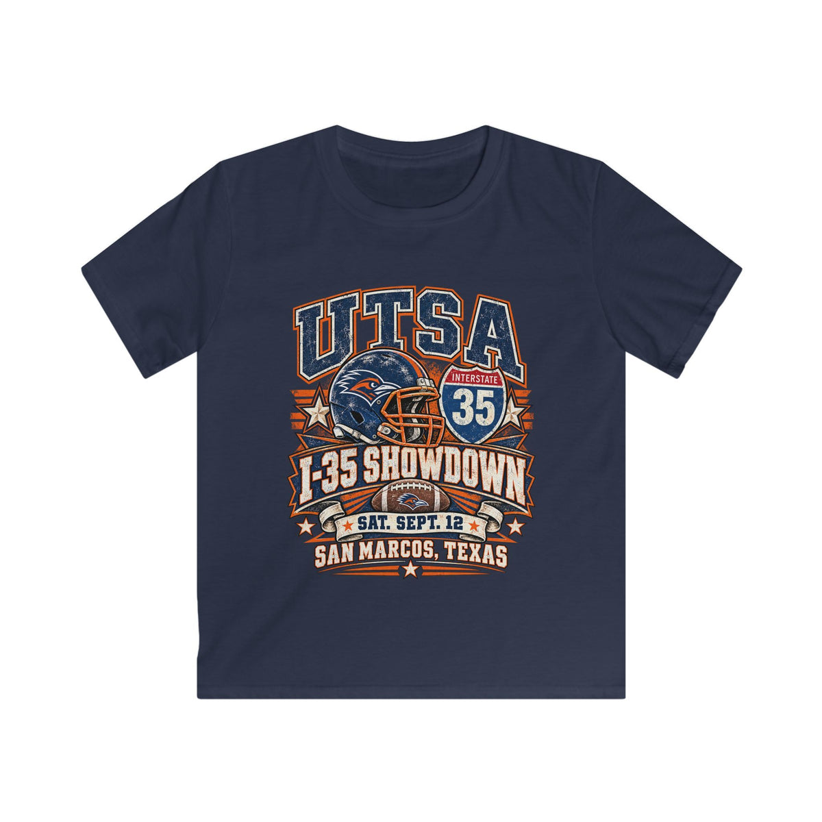 UTSA I‑35 Showdown Kids T‑Shirt — San Marcos Football Game Tee
