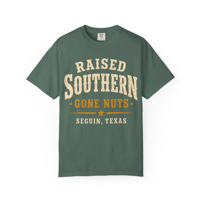 Raised Southern "Gone Nuts" T-Shirt — Seguin, Texas Retro Country Tee