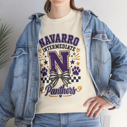 Navarro Intermediate Panthers T-Shirt — School Spirit Tee with 'N' Logo & Paw Prints