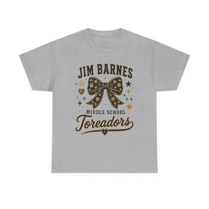 T-Shirt — Jim Barnes Middle School Toreadors Cheer Bow Design