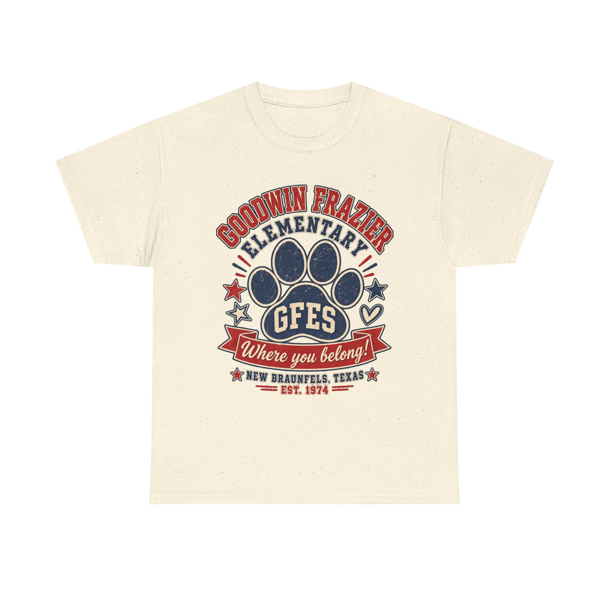 Goodwin Frazier Elementary GFES Paw Print T-Shirt — Where You Belong School Spirit Tee