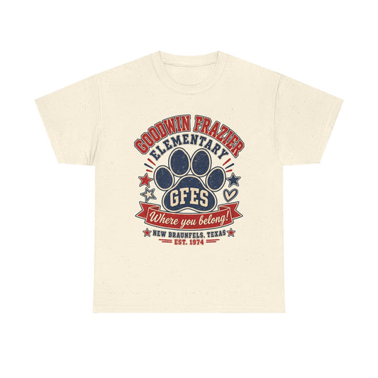Goodwin Frazier Elementary GFES Paw Print T-Shirt — Where You Belong School Spirit Tee