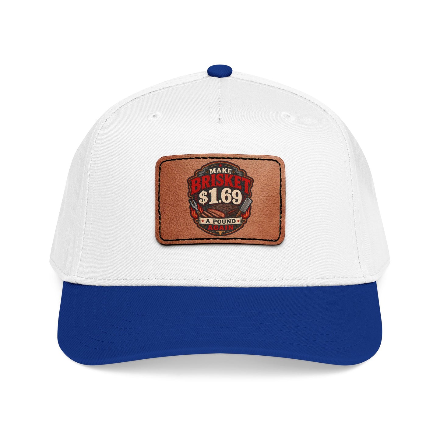 VSA Brisket Mid Profile Baseball Cap with Leather Patch (Rectangle)