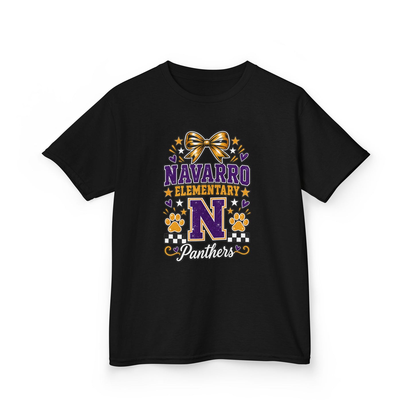 Kids Navarro Elementary Panthers T‑Shirt — Purple & Gold School Spirit Tee