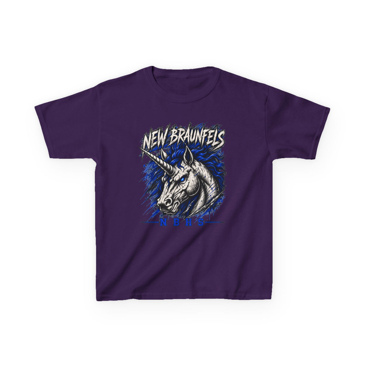 New Braunfels Unicorn Kids T‑Shirt — Blue Graphic Tee for Children