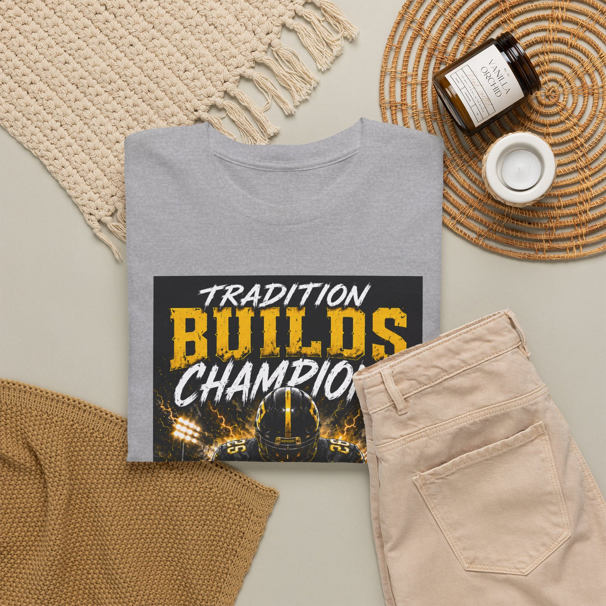 Tradition Builds Champions Football T‑Shirt — Senior Matadors Team Tee