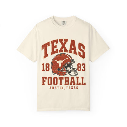 Texas Football Helmet Tee — Austin 1883 Vintage Collegiate T-Shirt