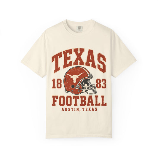 Texas Football Helmet Tee — Austin 1883 Vintage Collegiate T-Shirt