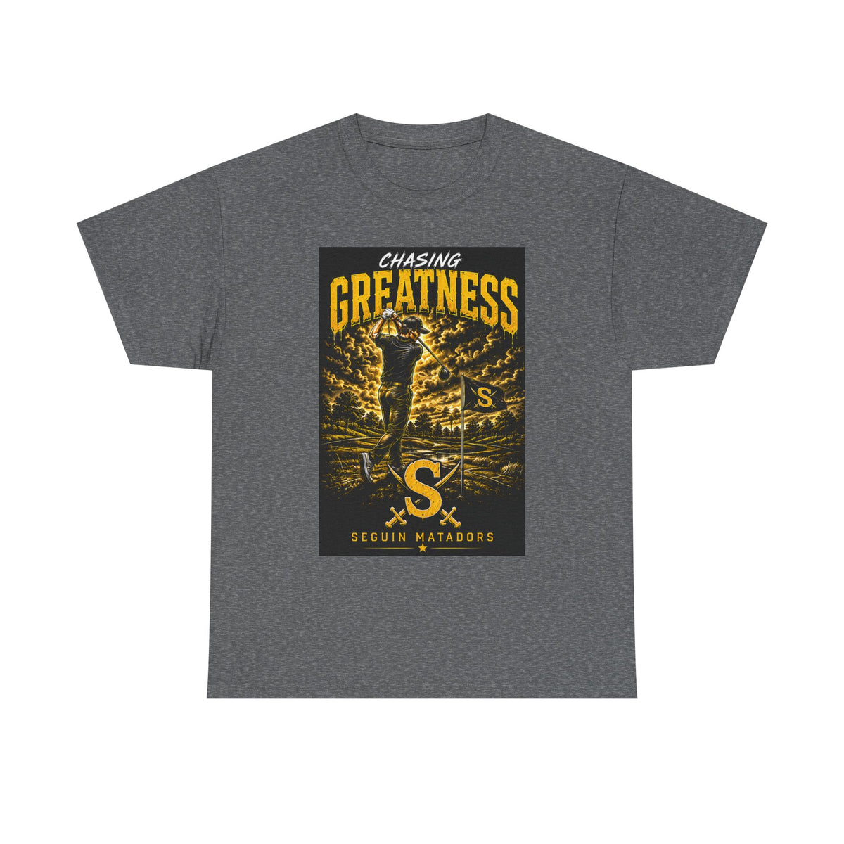 Chasing Greatness Tee — Seguin Matadors Baseball Graphic Shirt