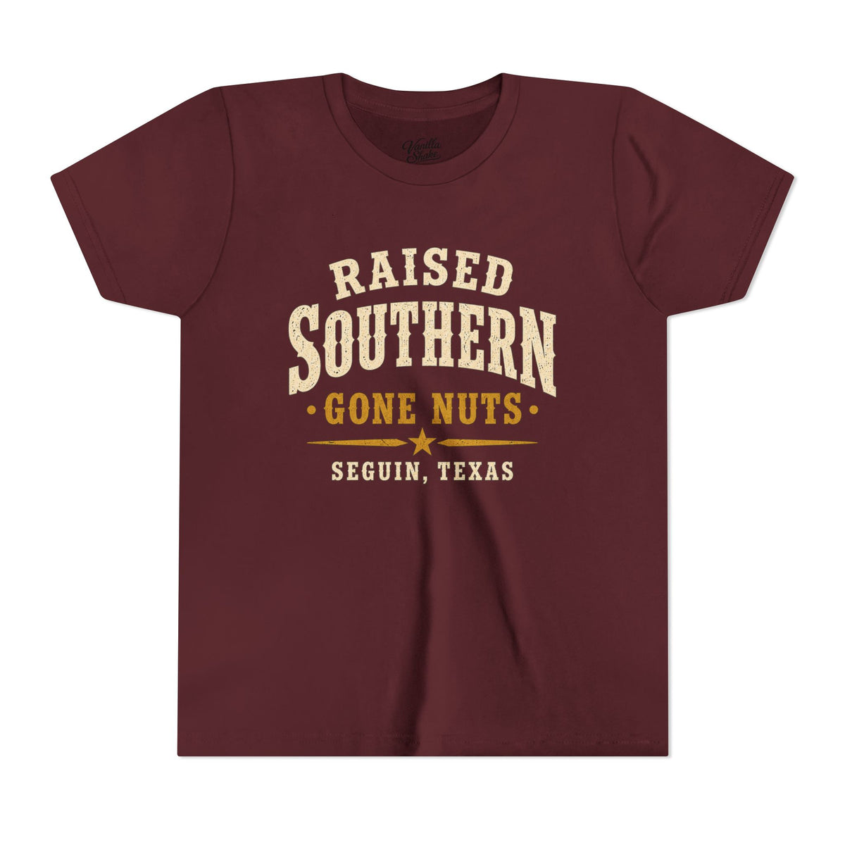 Youth Tee — "Raised Southern, Lone Star" Seguin, Texas Kids Shirt