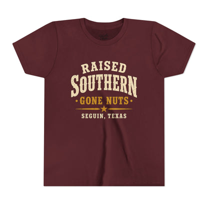 Youth Tee — "Raised Southern, Lone Star" Seguin, Texas Kids Shirt