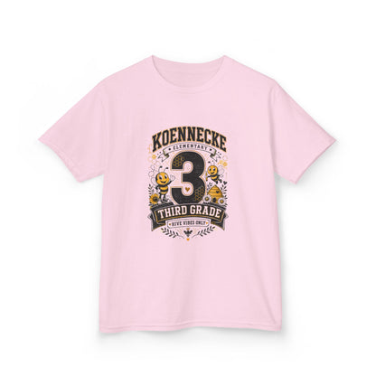 Third Grade Kids T‑Shirt — Personalized 'Koennecke 3' Back to School Tee