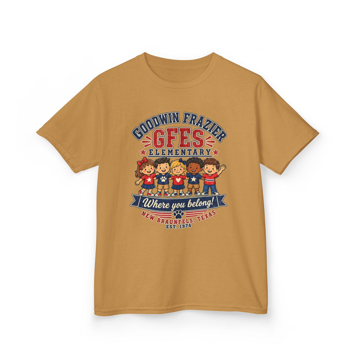 Kids T‑Shirt — "Goodwin Frazier G FES Elementary: Where You Belong" School Pride Tee