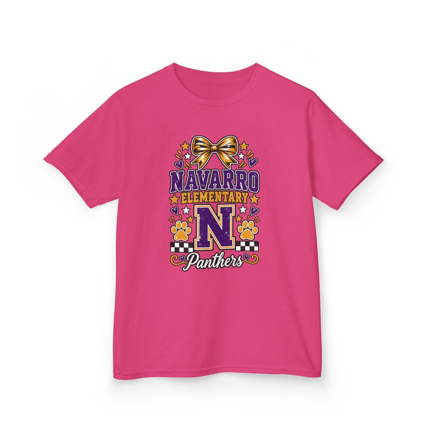 Kids Navarro Elementary Panthers T‑Shirt — Purple & Gold School Spirit Tee