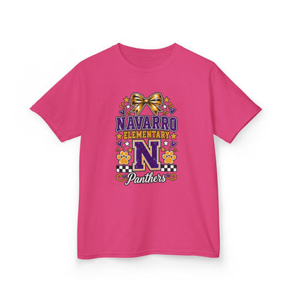 Kids Navarro Elementary Panthers T‑Shirt — Purple & Gold School Spirit Tee