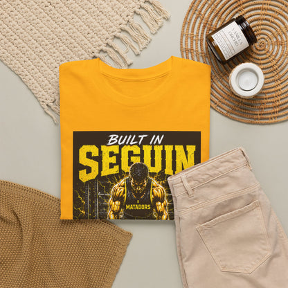 Seguin Powerlifting T-Shirt — "Built in Seguin" Matadors Gym Tee