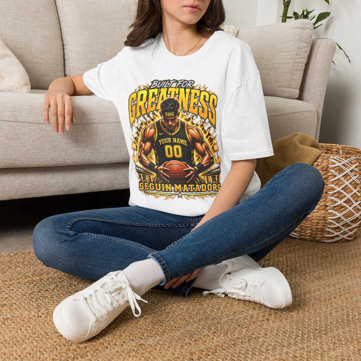 Custom Seguin Matador Basketball Player Tee | Personalized Name & Jersey Number