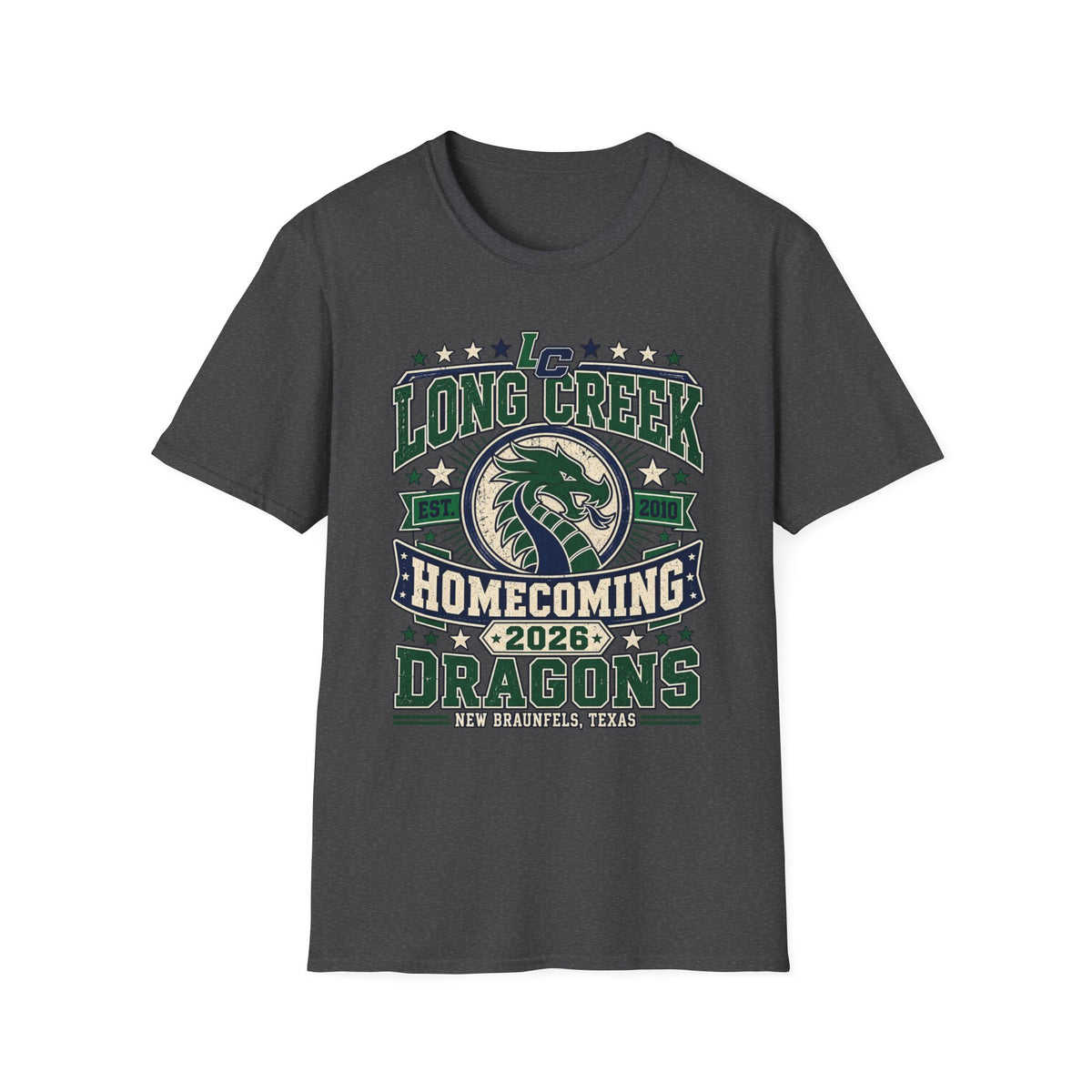 Long Creek Dragons Homecoming T-Shirt — School Spirit Tee (Est. 2020)