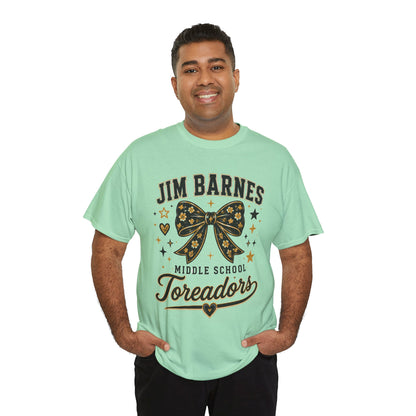 T-Shirt — Jim Barnes Middle School Toreadors Cheer Bow Design