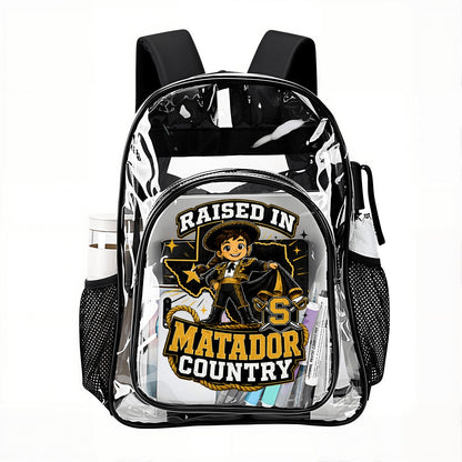 Seguin Junior Lady Matador Clear Backpack with Mesh Pocket