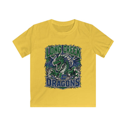 Long Creek Dragons Kids Tee — Green Fierce Dragon School Spirit Shirt