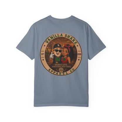 Mr. & Mrs. Shake Logo 2 - Unisex Garment-Dyed T-shirt