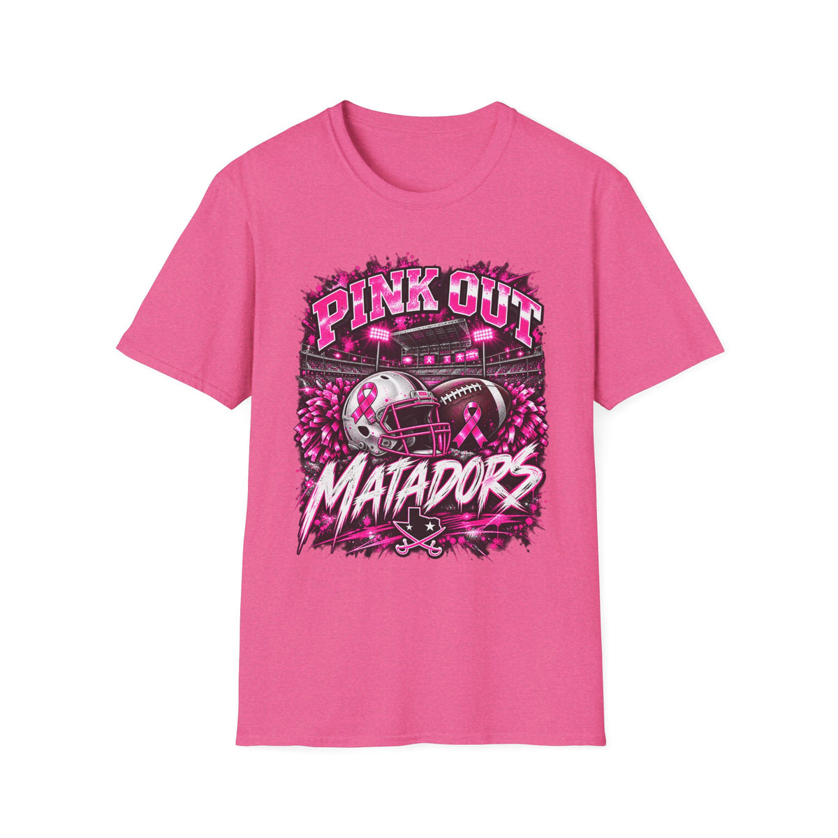Pink Out Matadors Football T-Shirt — Breast Cancer Awareness Game Tee