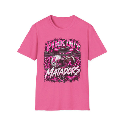 Pink Out Matadors Football T-Shirt — Breast Cancer Awareness Game Tee