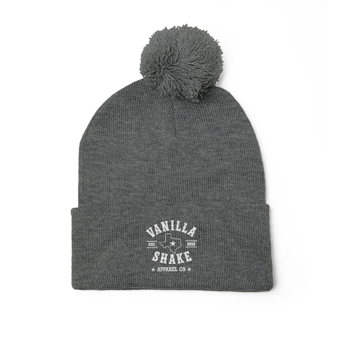 Pom-Pom Knit Cap (Embroidery)