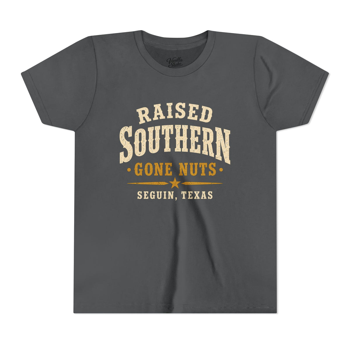 Youth Tee — "Raised Southern, Lone Star" Seguin, Texas Kids Shirt