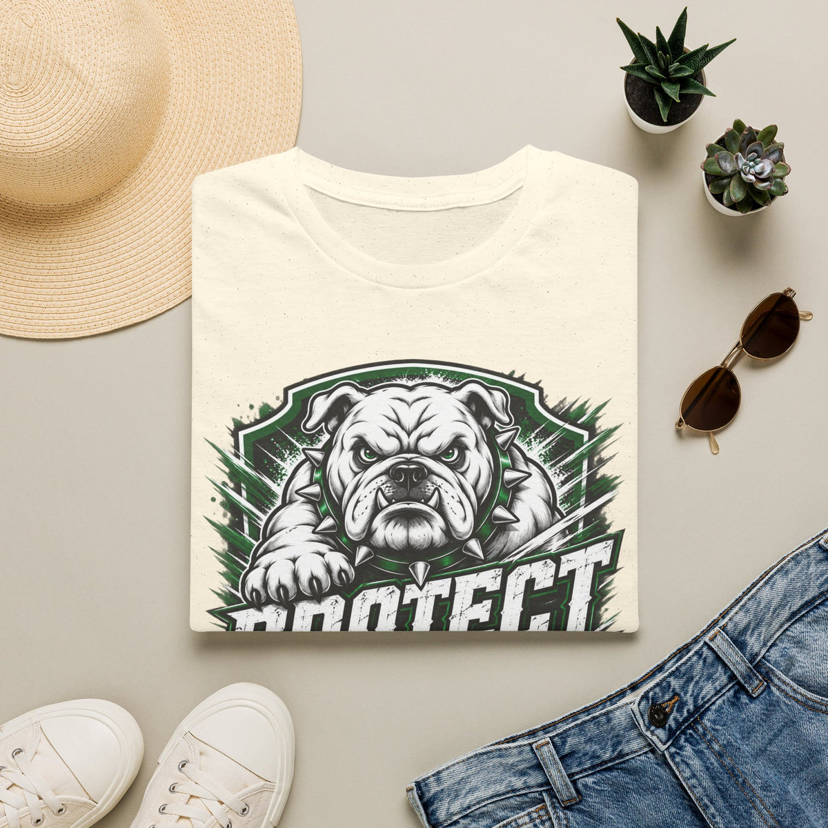 Protect the Pound Bulldog T-Shirt — Fierce Mascot Tee for Fans & Players