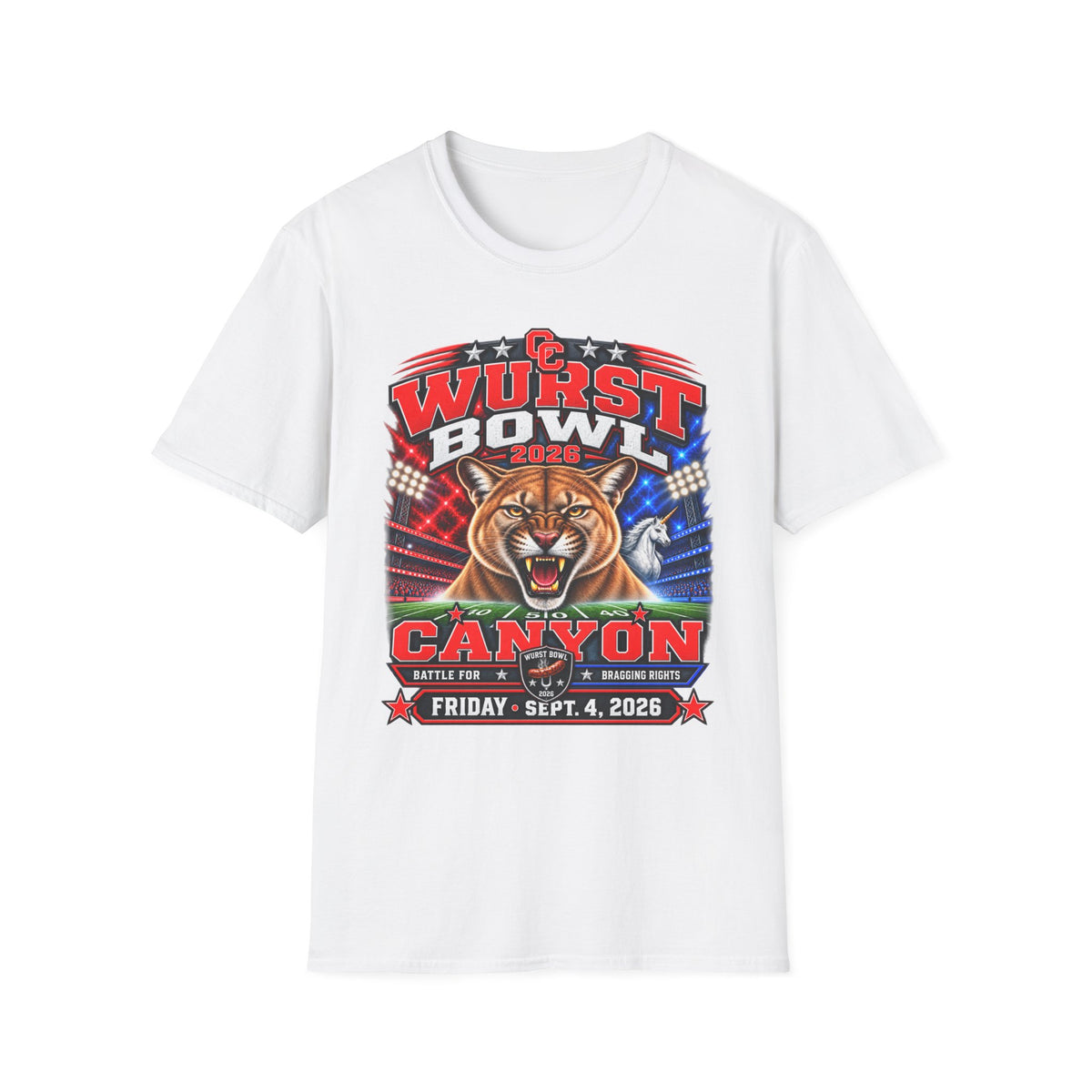 Wurst Bowl 2026 T-Shirt — Canyon Football Game Day Tee