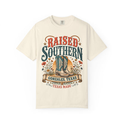 Raised Southern T-Shirt — Gonzales, Texas Retro Western Tee