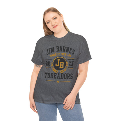 Jim Barnes Middle School Toreadors T-Shirt — School Spirit Tee with JB Crest