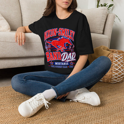Nixon-Smiley Mustangs Band T-Shirt — Vintage Red Mustang Music Design