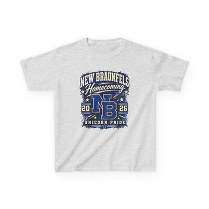 New Braunfels Homecoming 2026 Kids T‑Shirt — NB Unicorn Pride School Spirit Tee
