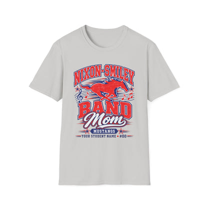 Mustangs Band Mom T-Shirt — Nixon-Smiley Band Support Tee
