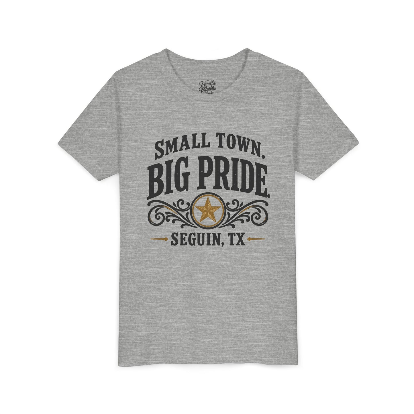 Youth Tee — "Small Town. Big Pride. Seguin, TX" Vintage Star