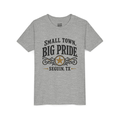 Youth Tee — "Small Town. Big Pride. Seguin, TX" Vintage Star