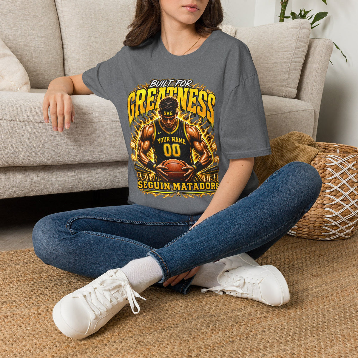 Custom Seguin Matador Basketball Player Tee | Personalized Name & Jersey Number