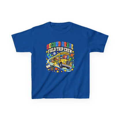 Kids Tee — "Second Grade Field Trip Crew" School Bus Graphic