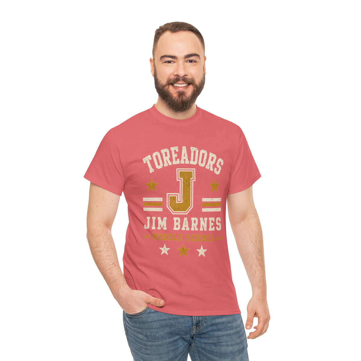 Toreadors Jim Barnes School Letterman Tee — Vintage School Spirit T-Shirt