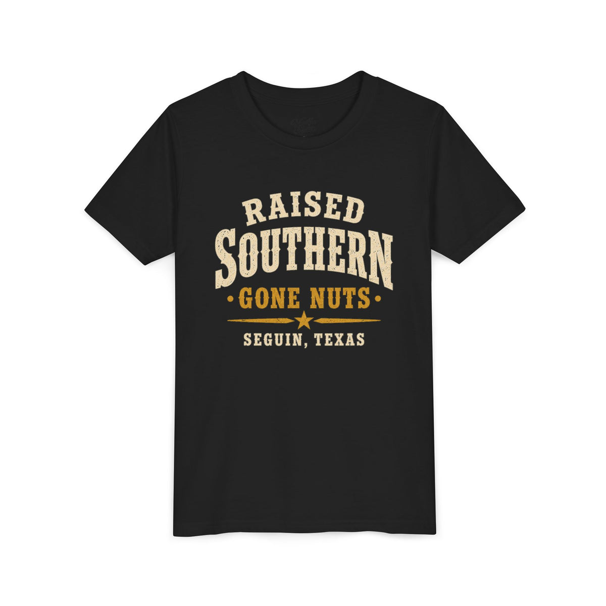 Youth Tee — "Raised Southern, Lone Star" Seguin, Texas Kids Shirt