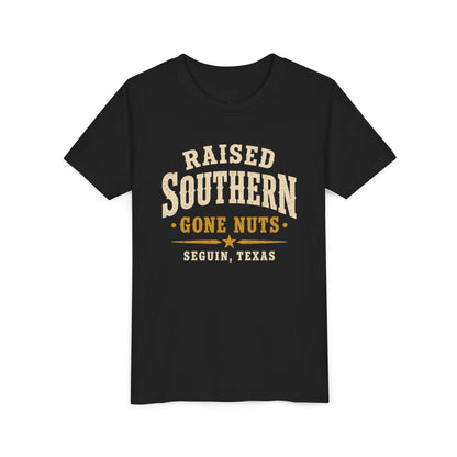 Youth Tee — "Raised Southern, Lone Star" Seguin, Texas Kids Shirt