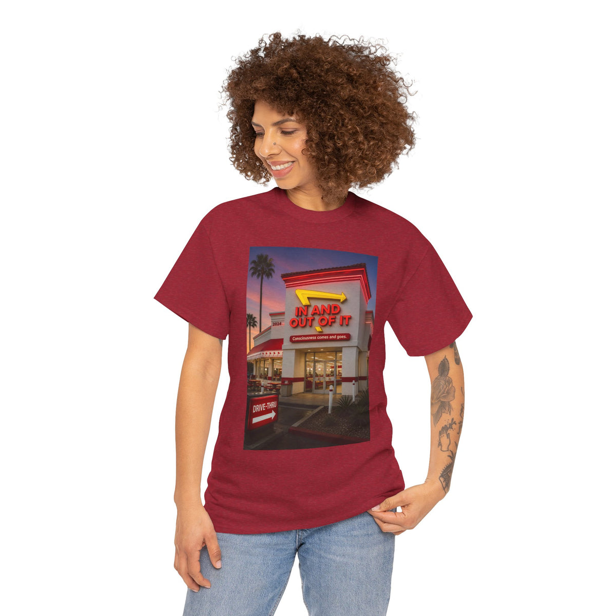 Retro Diner Photo T‑Shirt – 'A Hand Out Of It' Vintage Neon Tee